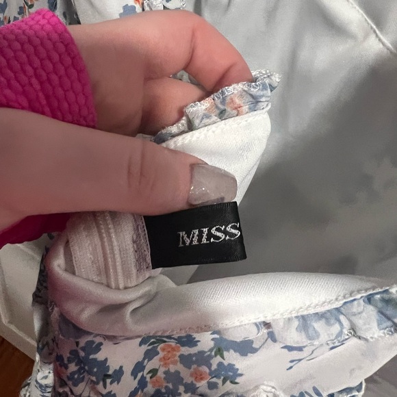 Blue and orange floral printed dress - Picture 3 of 4